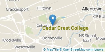 Location of Cedar Crest College