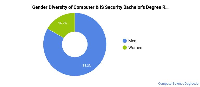 University of Colorado Colorado Springs gender breakdown of Computer & IS Security Bachelor's degree recipients