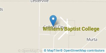 Location of Williams Baptist College